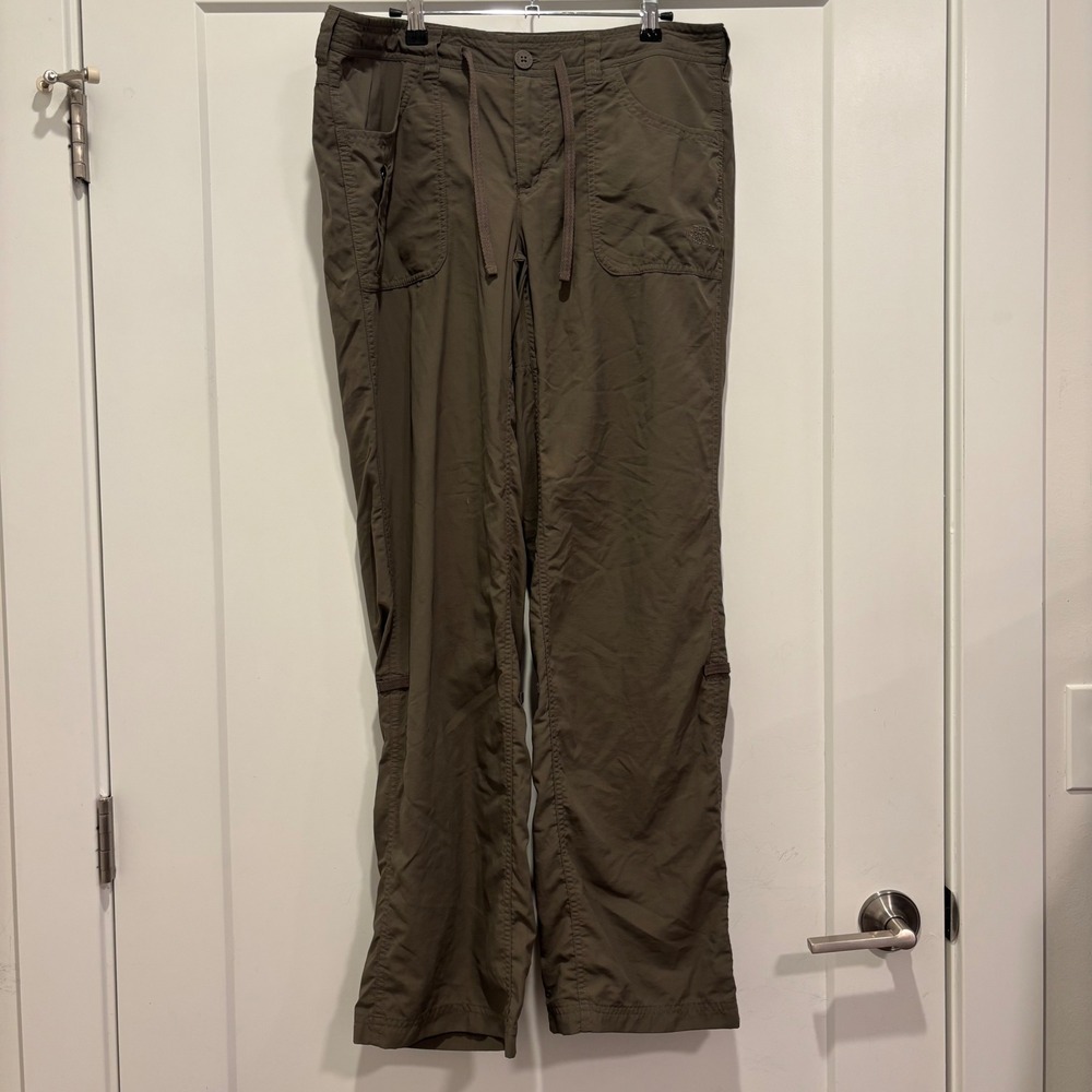 The North Face Womens 12 Brown Nylon Ripstop Hiking Outdoor Pants Drawstring